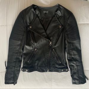 Topshop Leather Moto Jacket